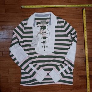 GANT Striped Lace-Up Shirt